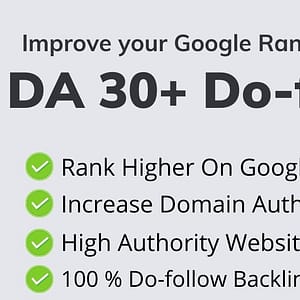 Buy High Domain-Authority Do-follow backlinks DA 30+