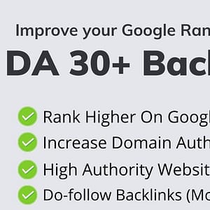 Buy High Domain-Authority backlinks DA 30+