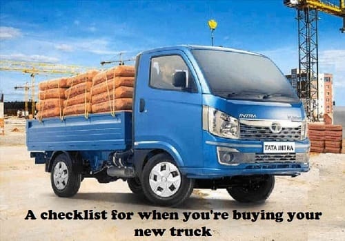 A checklist for when you're buying your new truck