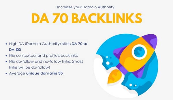 Buy High Domain Authority backlinks DA 70+